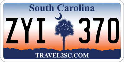 SC license plate ZYI370