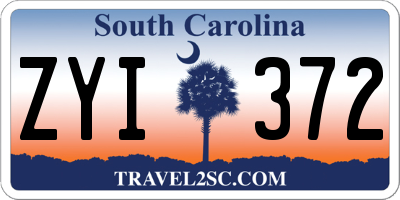 SC license plate ZYI372