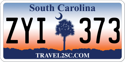 SC license plate ZYI373