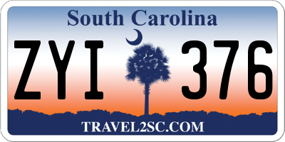 SC license plate ZYI376