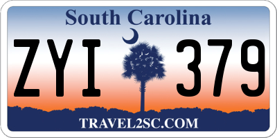 SC license plate ZYI379