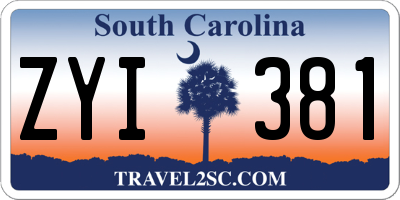 SC license plate ZYI381