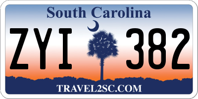 SC license plate ZYI382