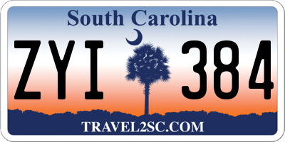 SC license plate ZYI384