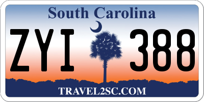 SC license plate ZYI388