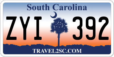SC license plate ZYI392