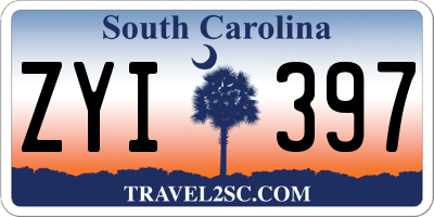 SC license plate ZYI397