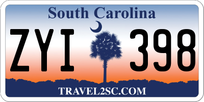 SC license plate ZYI398