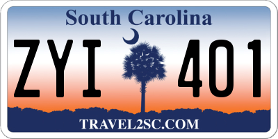 SC license plate ZYI401