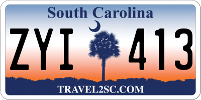 SC license plate ZYI413