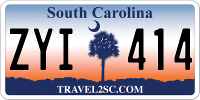 SC license plate ZYI414