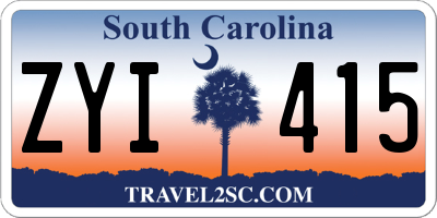 SC license plate ZYI415