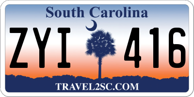SC license plate ZYI416
