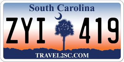 SC license plate ZYI419