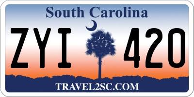 SC license plate ZYI420