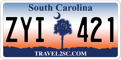 SC license plate ZYI421