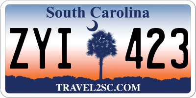 SC license plate ZYI423