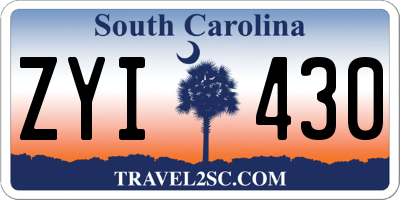 SC license plate ZYI430