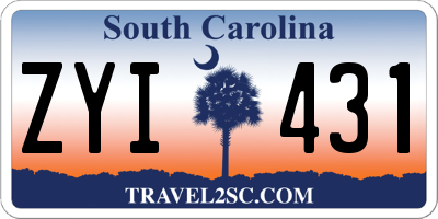 SC license plate ZYI431