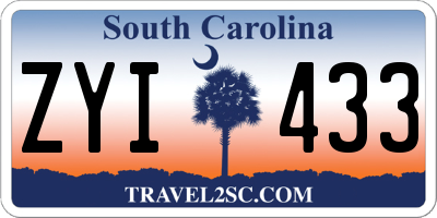 SC license plate ZYI433