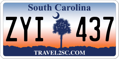 SC license plate ZYI437