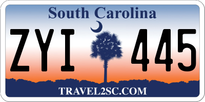 SC license plate ZYI445