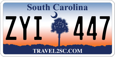 SC license plate ZYI447