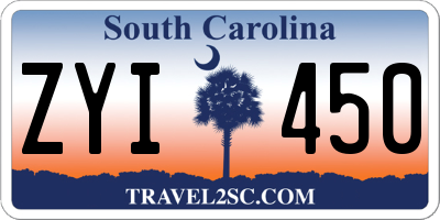 SC license plate ZYI450
