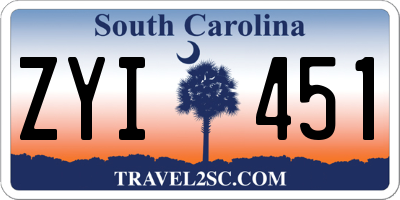 SC license plate ZYI451