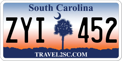 SC license plate ZYI452