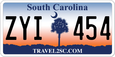 SC license plate ZYI454
