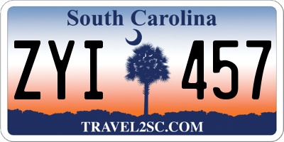 SC license plate ZYI457