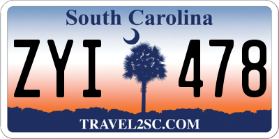 SC license plate ZYI478