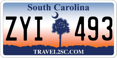 SC license plate ZYI493