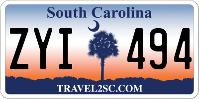 SC license plate ZYI494
