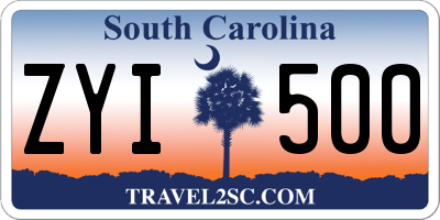 SC license plate ZYI500