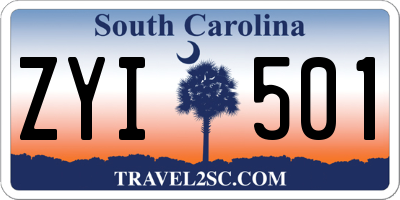 SC license plate ZYI501