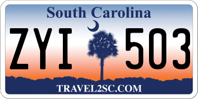 SC license plate ZYI503