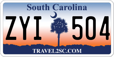 SC license plate ZYI504
