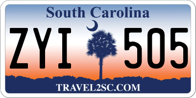 SC license plate ZYI505