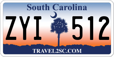SC license plate ZYI512