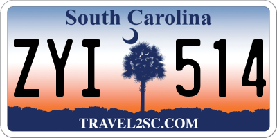 SC license plate ZYI514