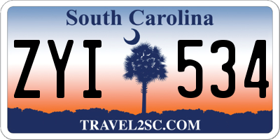 SC license plate ZYI534