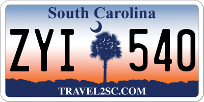 SC license plate ZYI540