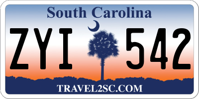 SC license plate ZYI542