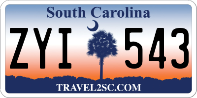 SC license plate ZYI543