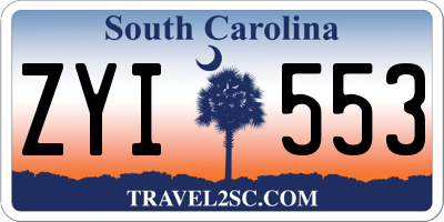 SC license plate ZYI553