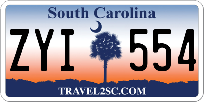 SC license plate ZYI554