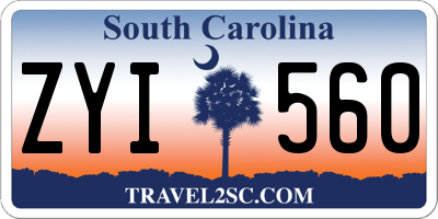 SC license plate ZYI560