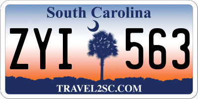 SC license plate ZYI563